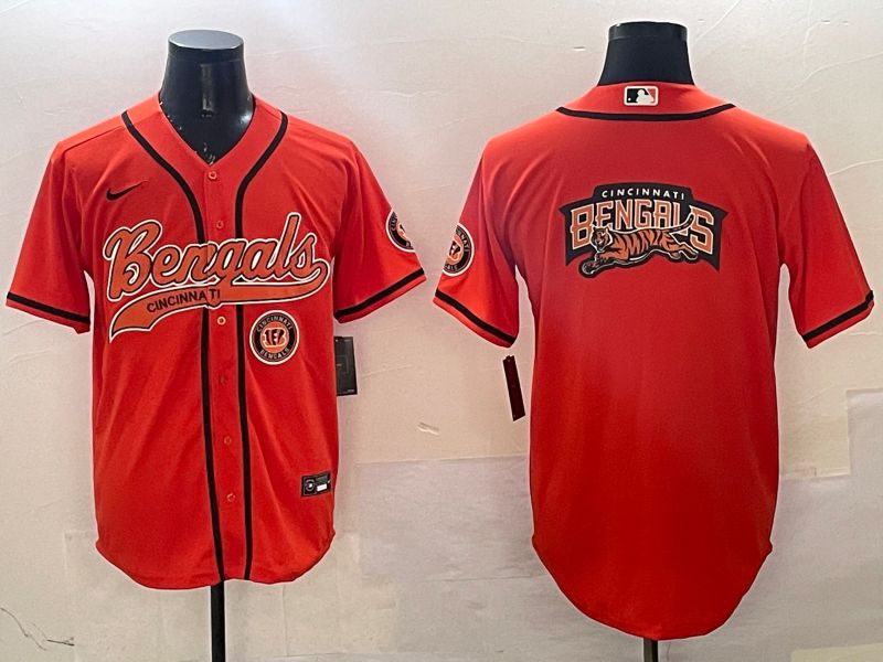 Men Cincinnati Bengals Blank Orange Joint Name 2025 Nike Limited NFL Jersey style 6->cincinnati bengals->NFL Jersey